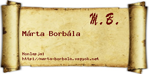 Márta Borbála névjegykártya